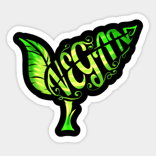 Vegetarians Love This Green Plant With The Word Vegan Sticker